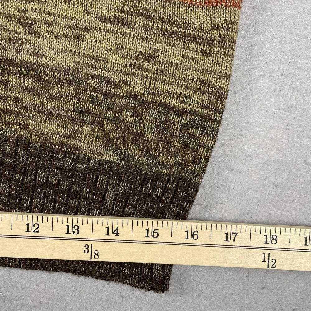 J. Riggins Vintage Sweater Womens L Brown Striped V-Neck Wool Blend Long Sleeve - Picture 8 of 9